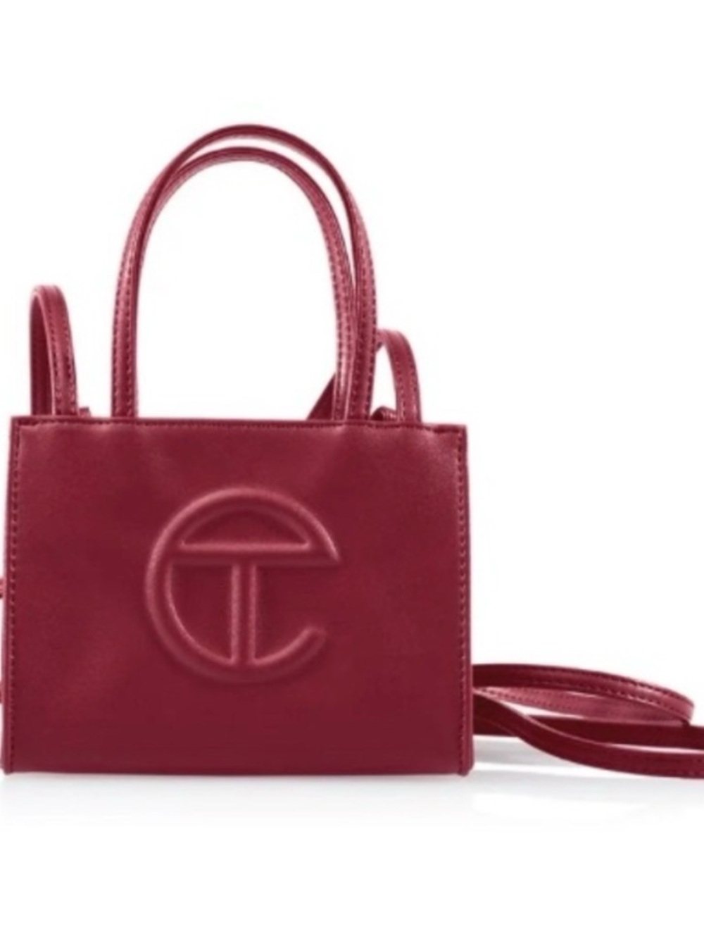 Telfar Small Shopping Bag Oxblood/Burgundy Vegan Leather Crossbody